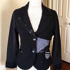 Lisa International Boiled Wool Blend Whimsigoth Dopamine Jacket Size S